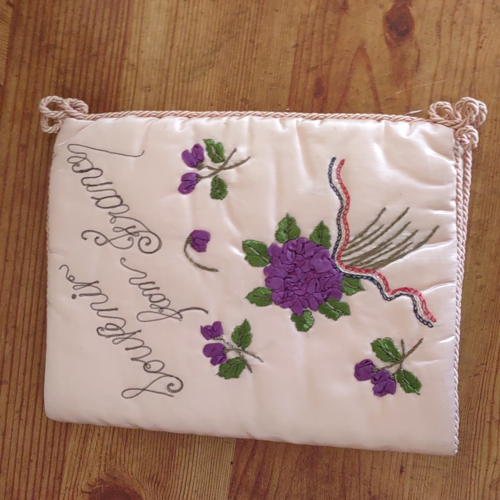 Antique French Silk Handkerchief Case